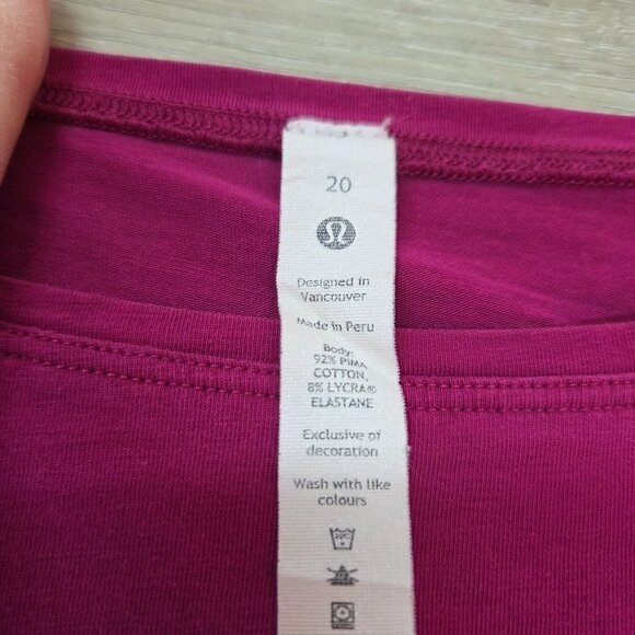Lululemon Back in Action Short Sleeve Shirt Magenta Purple Womens Plus Size 20 - Picture 7 of 16